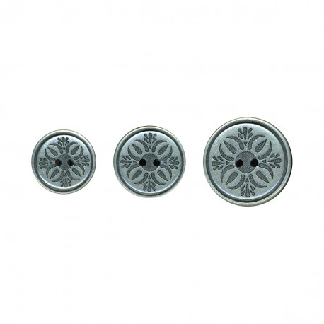 stephanoise M60653 - BOUTON POLYESTER TRIBAL+FLEUR 2TROUS
