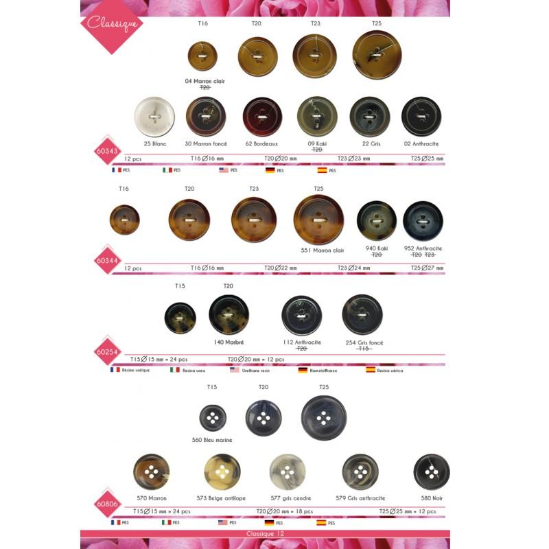 Stephanoise M60806 - BOUTON PES IMITATION CORNE 4 TROUS