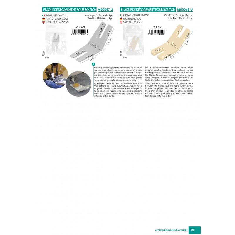 Stephanoise M68 - PLAQUE DE DEGAGEMENT POUR BOUTON 2 2*5 5CM