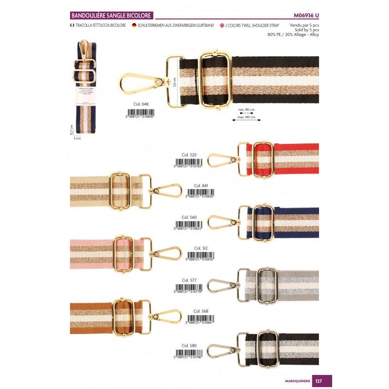Stephanoise M6936 - BANDOULIERE SANGLE BICOLORE 40X140CM