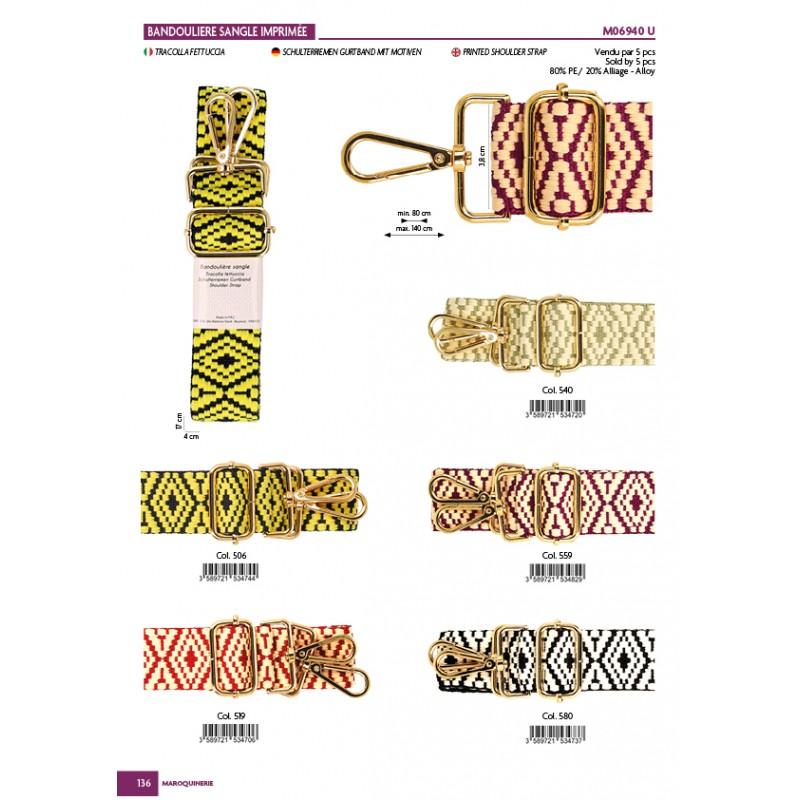 Stephanoise M6940 - BANDOULIERE SANGLE JACQUARD 40mmx140cm