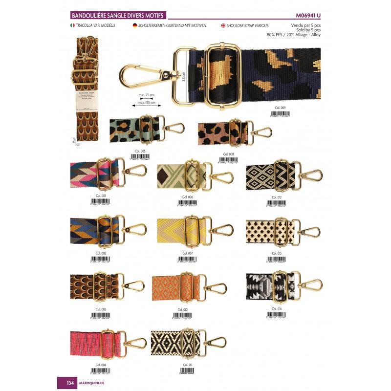 Stephanoise M6941 - BANDOULIERE SANGLE DIVERS MOTIFS 40X140CM