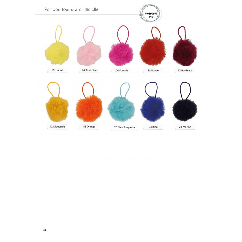 Stephanoise M8909 - POMPON FOURRURE ARTIFICIELLE 50X60MM