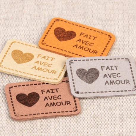 stephanoise M8914 - ETIQUETTE FAIT AVEC AMOUR 35x25mm *6