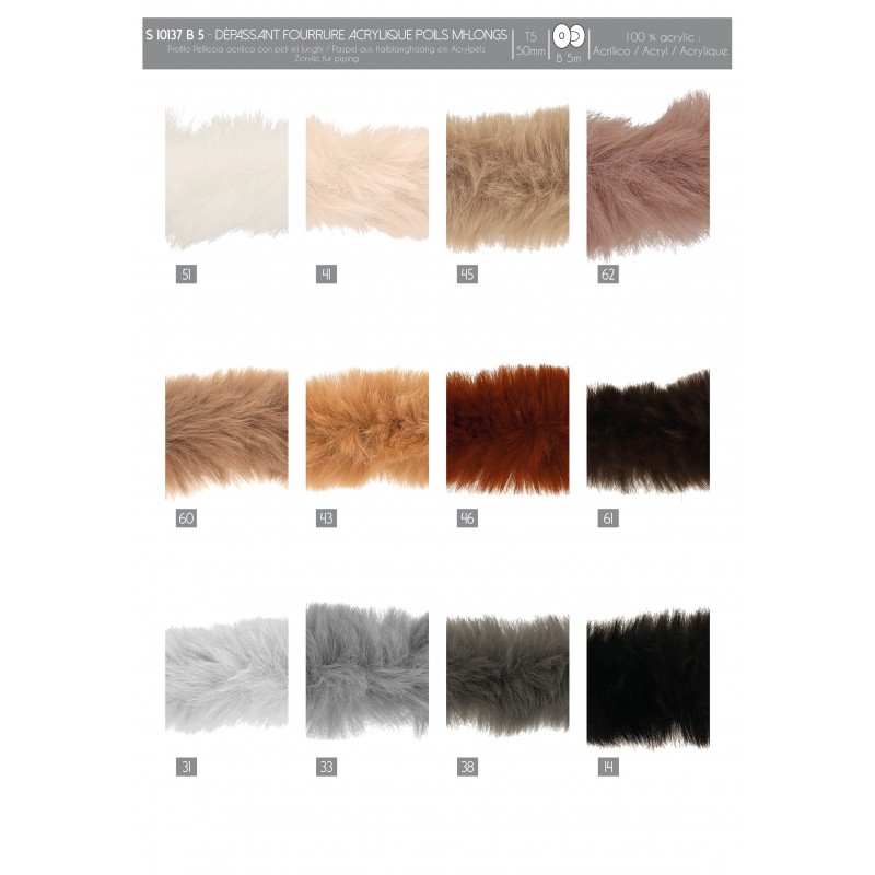 Stephanoise S10137 - DEPASSANT FOURRURE ACRYLIQUE POILS MI-LONGS