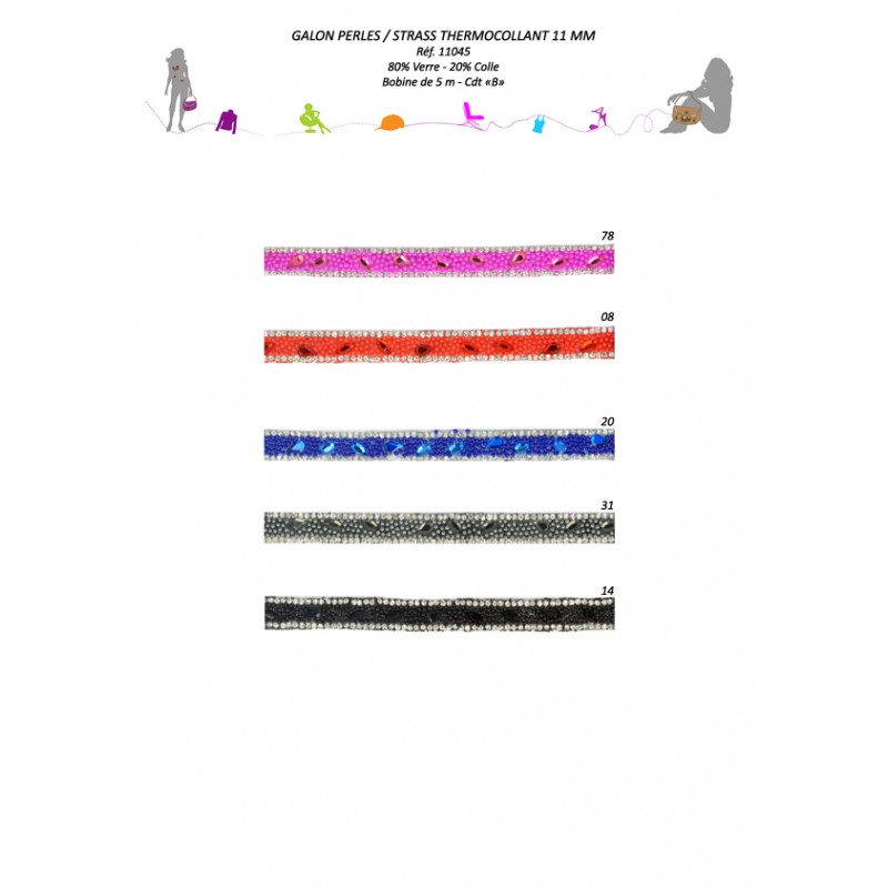 Stephanoise S11045 - GALON PERLES/STRASS THERMOCOLLANT