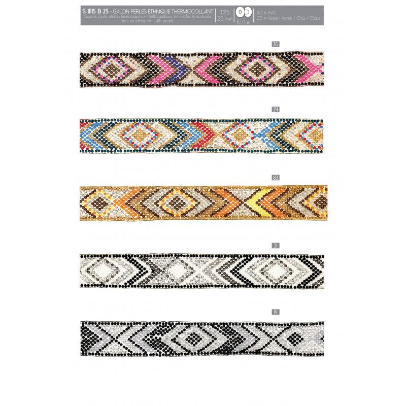 Stephanoise S11115 - GALON PERLES ETHNIQUE THERMOCOLLANT