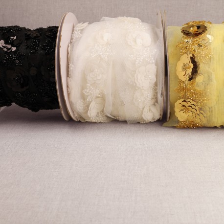 stephanoise S11142 - GALON BRODÉ PAILLETTES ET PERLES