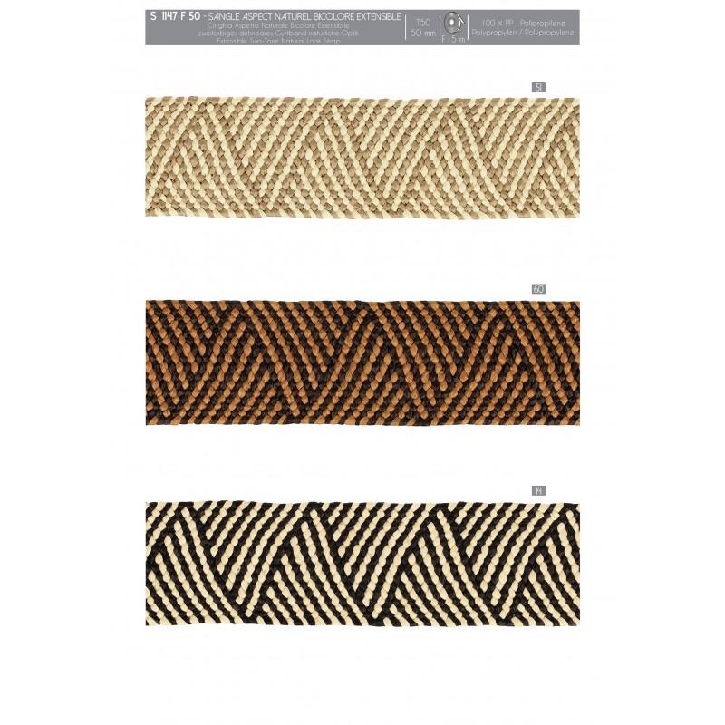 Stephanoise S1147 - SANGLE ASPECT NATUREL BICOLORE EXTENSIBLE