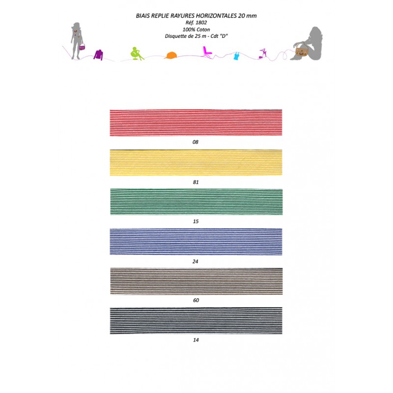 Stephanoise S1802 - BIAIS REPLIE RAYURES HORIZONTALES