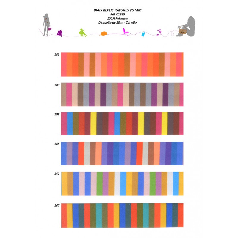 Stephanoise S1885 - BIAIS REPLIE RAYURES 25/12.5/12.5