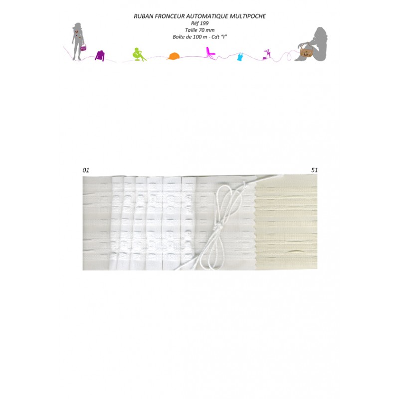 Stephanoise S199 - RUBAN FRONCEUR AUTOMATIQUE MULTIPOCHES