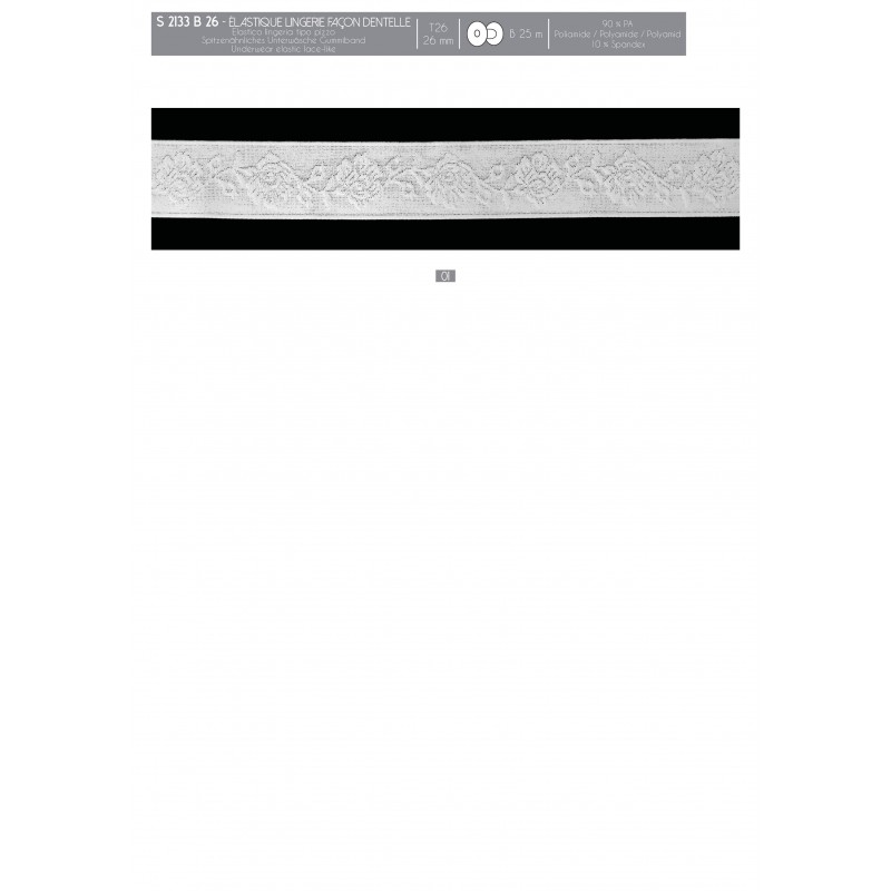 Stephanoise S2133 - ELASTIQUE LINGERIE FACON DENTELLE