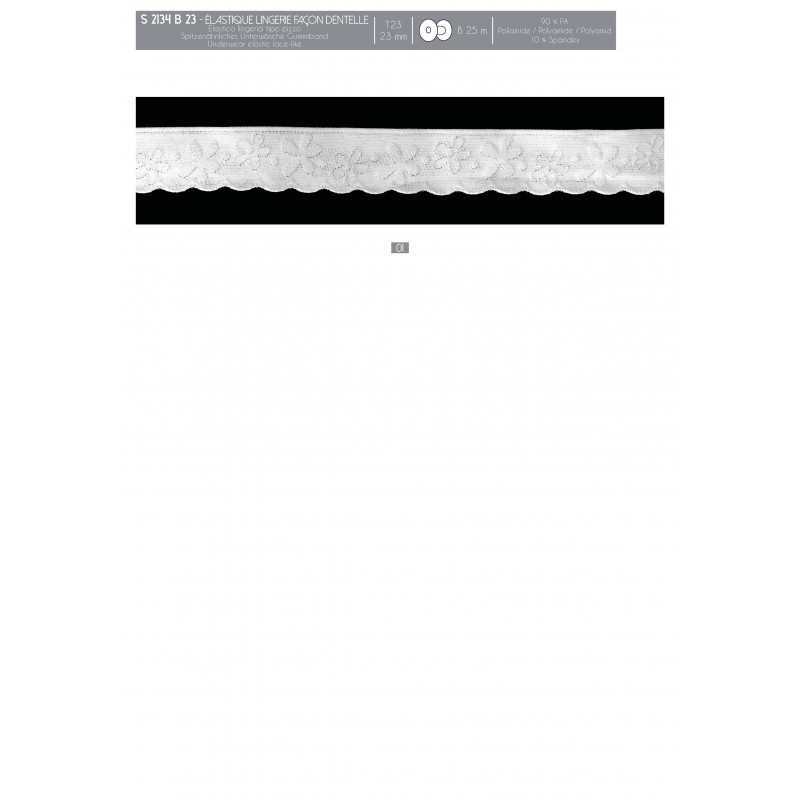 Stephanoise S2134 - ELASTIQUE LINGERIE FACON DENTELLE