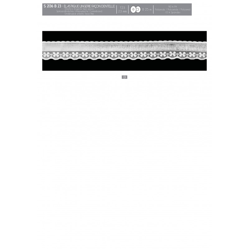 Stephanoise S2136 - ELASTIQUE LINGERIE FACON DENTELLE