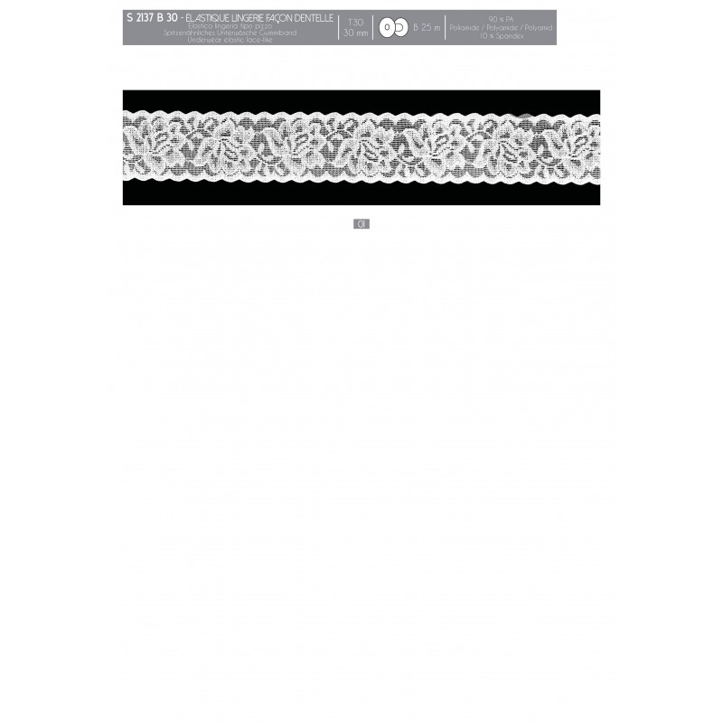 Stephanoise S2137 - ELASTIQUE LINGERIE FACON DENTELLE