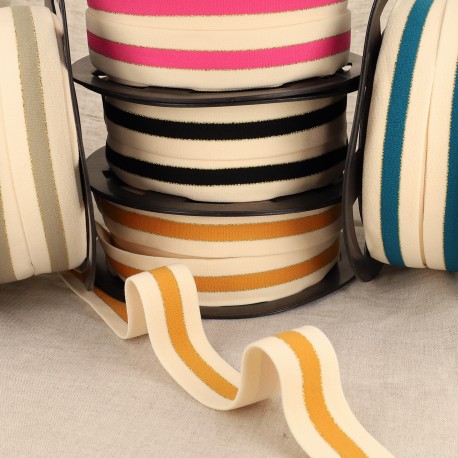 stephanoise S2152 - ÉLASTIQUE BICOLORE LISIÈRES OR ET ARGENT