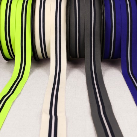 Stephanoise S2157 - ELASTIQUE BICOLORE AVEC LISERET CENTRAL