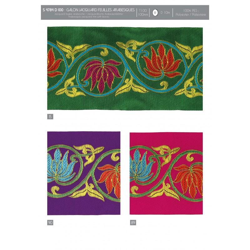Stephanoise S4784 - GALON JACQUARD FEUILLES ARABESQUES