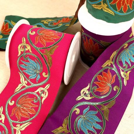 stephanoise S4784 - GALON JACQUARD FEUILLES ARABESQUES