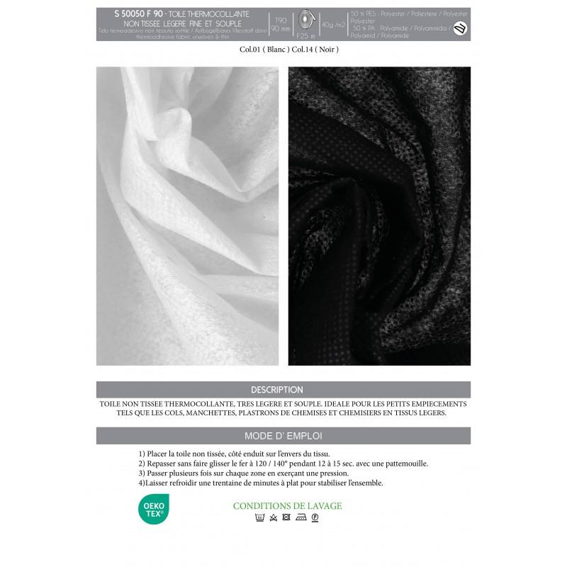 stephanoise S50050 - TOILE THERMOCOLLANTE NON TISSEE FINE 40 G/M2