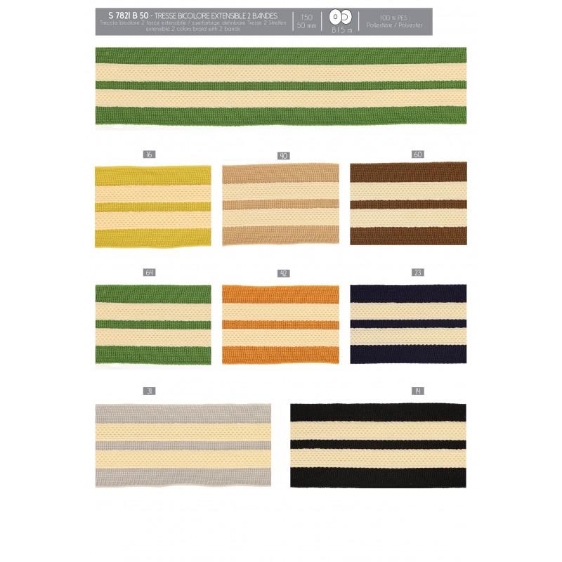 Stephanoise S7821 - TRESSE BICOLORE EXTENSIBLE 2 BANDES