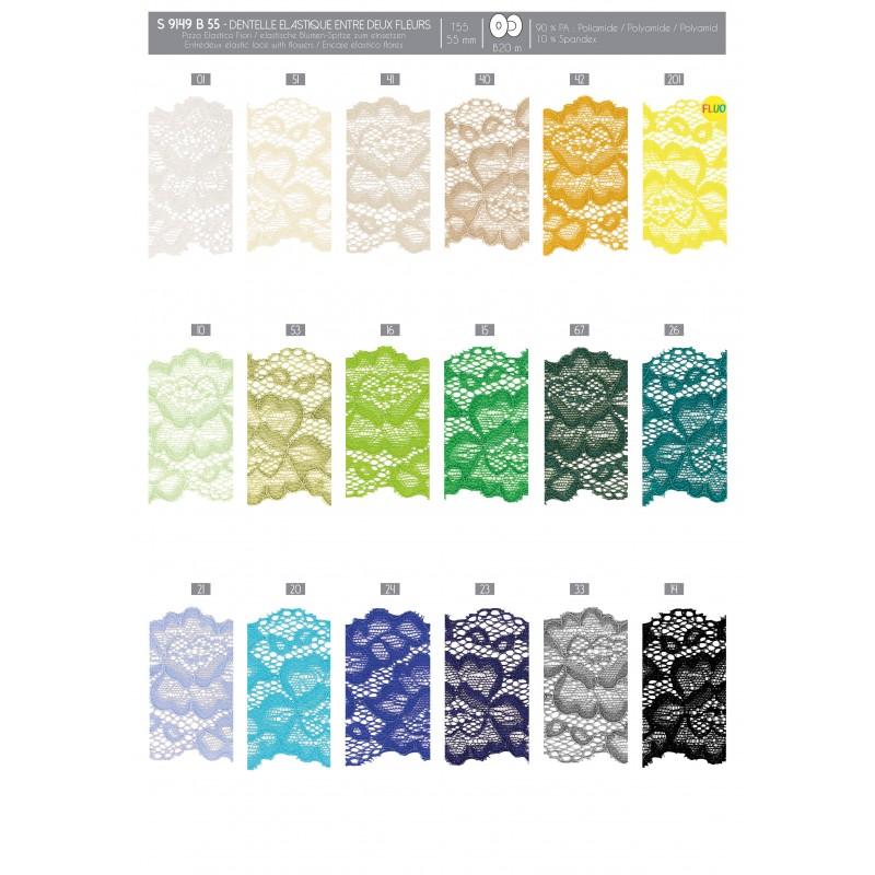 Stephanoise S9149 - DENTELLE ELASTIQUE ENTRE-DEUX FLEURS