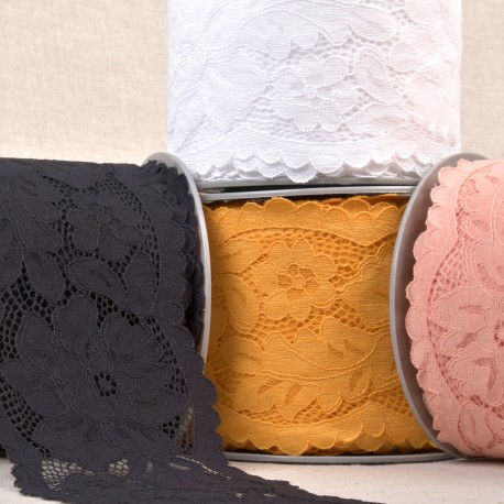 Stephanoise S9151 - DENTELLE ELASTIQUE ENTRE DEUX FLEURS