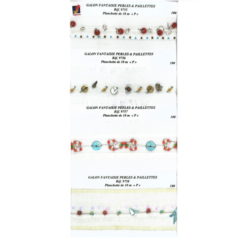 Stephanoise S9755 - GALON FANTAISIE PERLES ET PAILLETTES