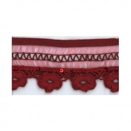 stephanoise S9775 - FLEURS BRODEES PERLES PAILLETTES/ELASTIQUE