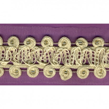 stephanoise S9894 - BRODERIE AVEC PERLES SUR TULLE 60MM