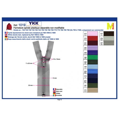 Stephanoise M1019 - CFO56. FINE NYLON N°5 SEPARABLE