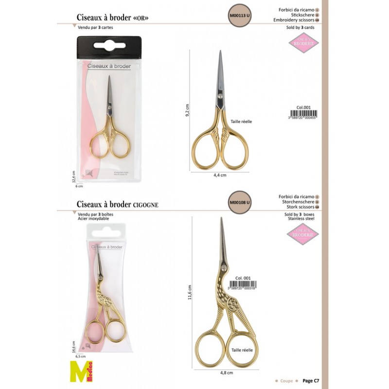 Stephanoise M113 - CISEAUX A BRODER OR