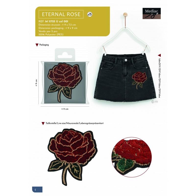 Stephanoise M11725 - XL ECUSSON ROSE BRODEE 8X8CM