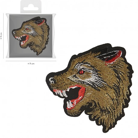 stephanoise M11727 - XL ECUSSON LOUP BRODÉ 8X7 5CM