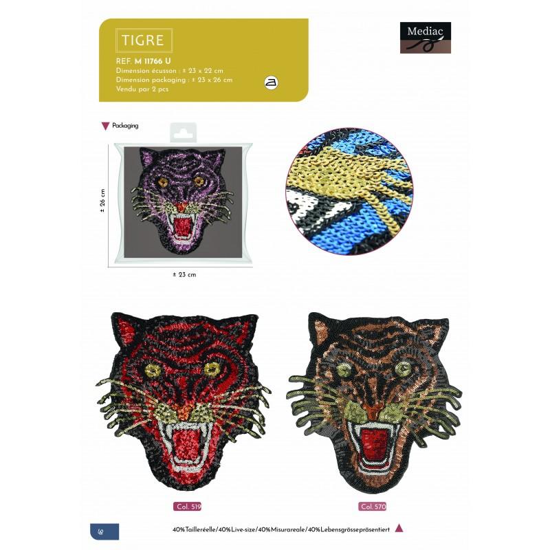Stephanoise M11766 - XL ECUSSON PATCH TIGRE SEQUINS
