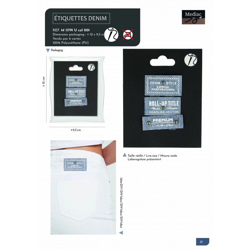 Stephanoise M11791 - XL ECUSSON ETIQUETTES DENIM *3