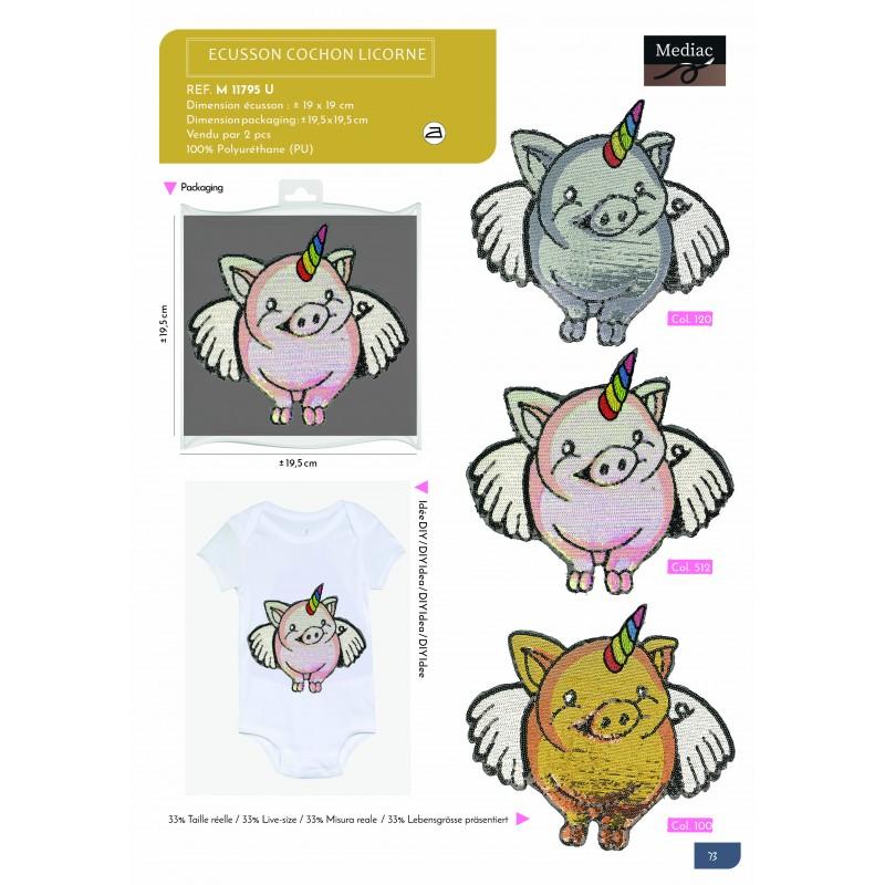 Stephanoise M11795 - XL ECUSSON COCHON LICORNE