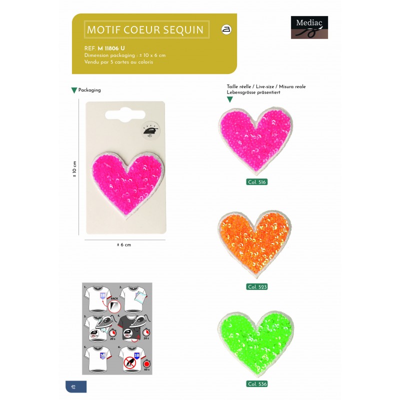 Stephanoise M11806 - MOTIF COEUR SEQUIN