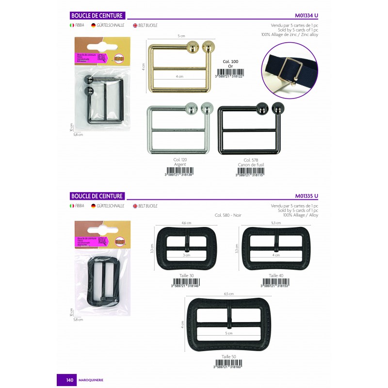 Stephanoise M1335 - BOUCLE CEINTURE 50MM