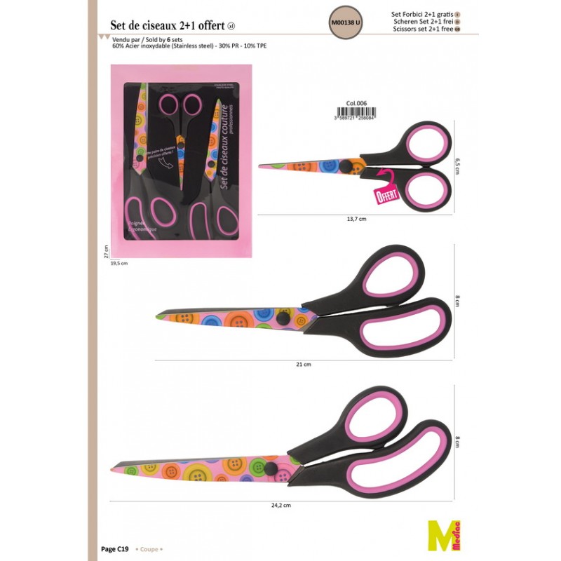 Stephanoise M138 - SET CISEAUX 2+1 GRATUIT