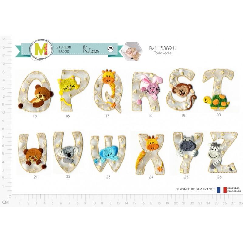 Stephanoise M15389 - M ECUSSON ALPHABET GRIS ANIMAUX