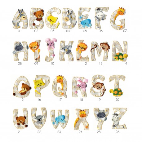 stephanoise M15389 - M ECUSSON ALPHABET GRIS ANIMAUX