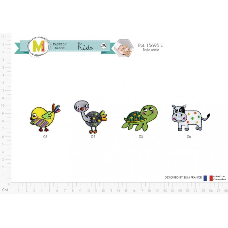 Stephanoise M15695 - S ECUSSON ANIMAUX MULTICOLORES