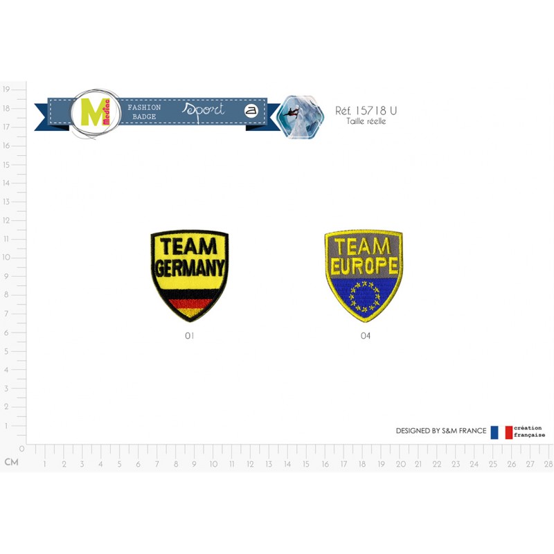 Stephanoise M15718 - S ECUSSON BLASON "TEAM" PAYS