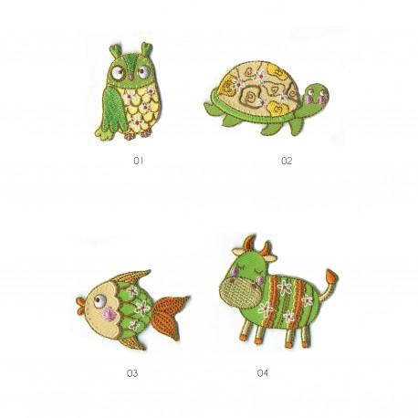 stephanoise M15999 - M ANIMAUX VERTS FLEURIS