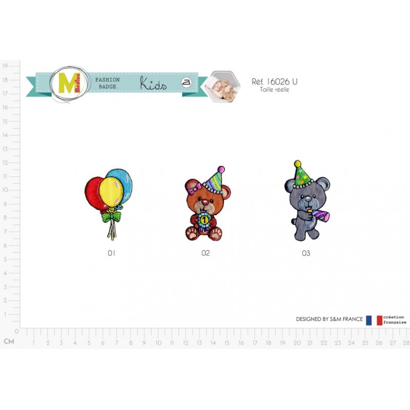 Stephanoise M16026 - S ECUSSON OURS FESTIFS/BALLONS