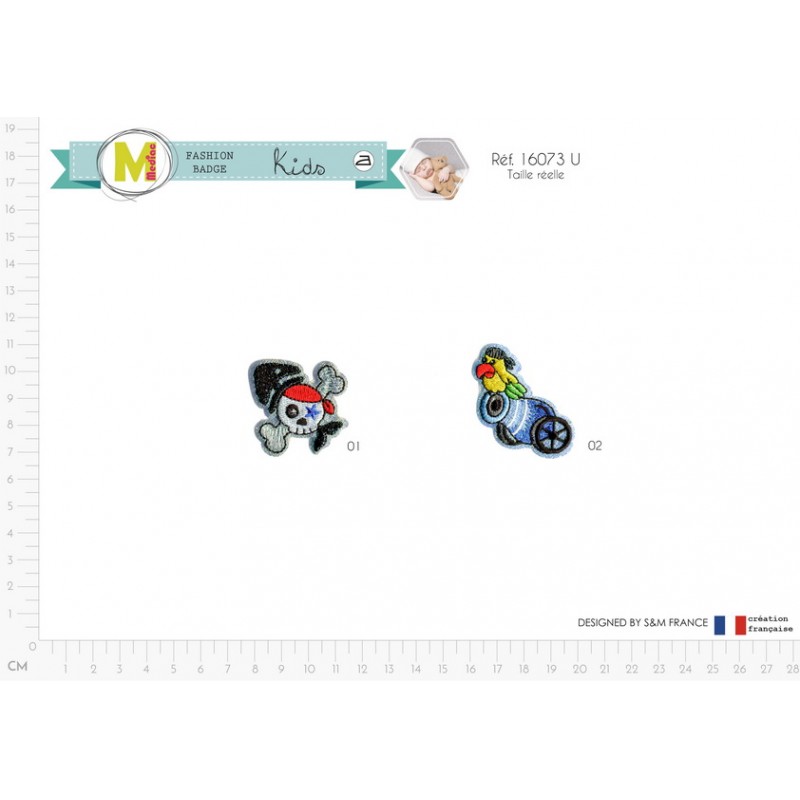 Stephanoise M16073 - S ECUSSON PIRATES GLITTER 4X4CM