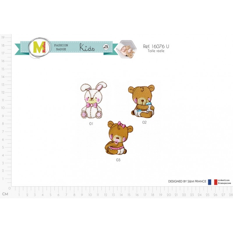 Stephanoise M16076 - S ECUSSON ANIMAUX POUR BEBE