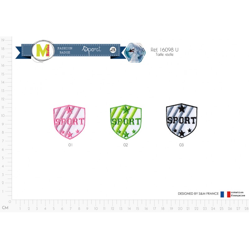 Stephanoise M16098 - S ECUSSON BLASON SPORT 4X3 5CM